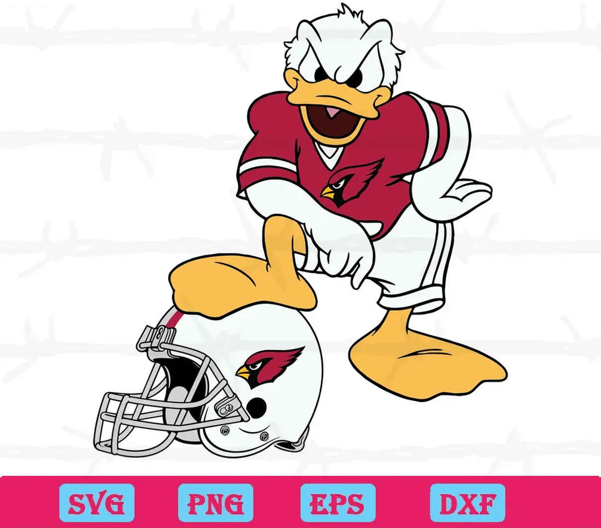 Arizona Cardinals Donald Duck, Svg Png Dxf Eps Designs Download