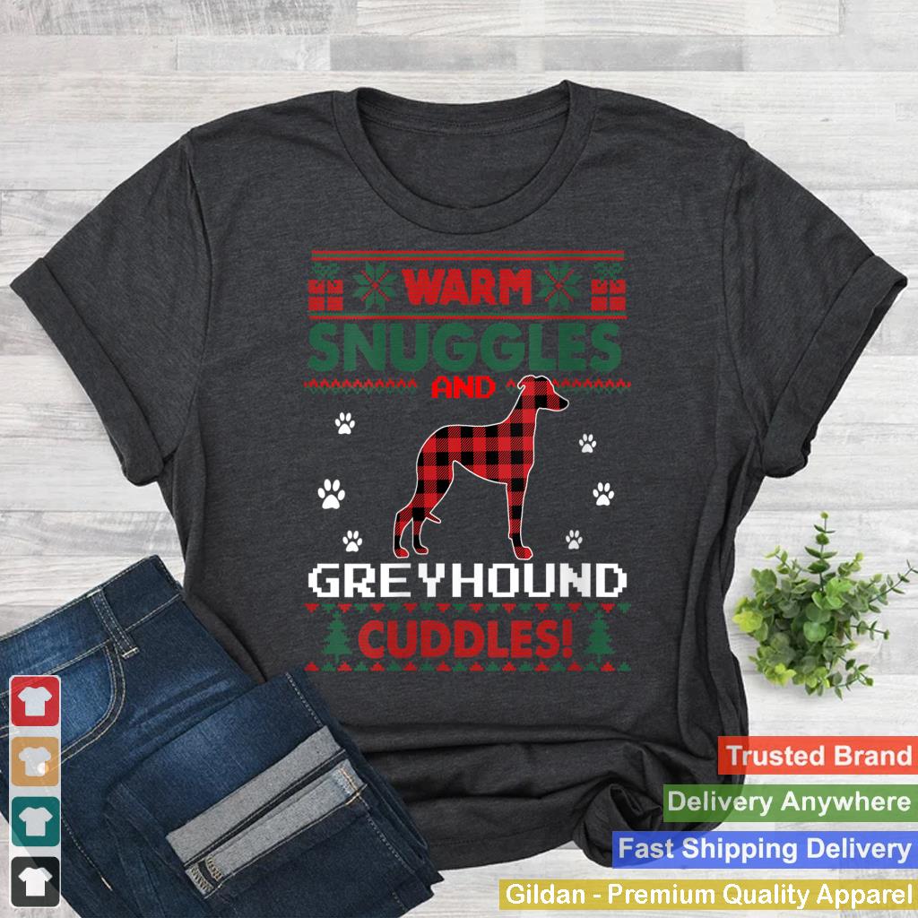 Womens Greyhound Dog Red Buffalo Plaid Pajama Shirt Ugly Christmas V-Neck