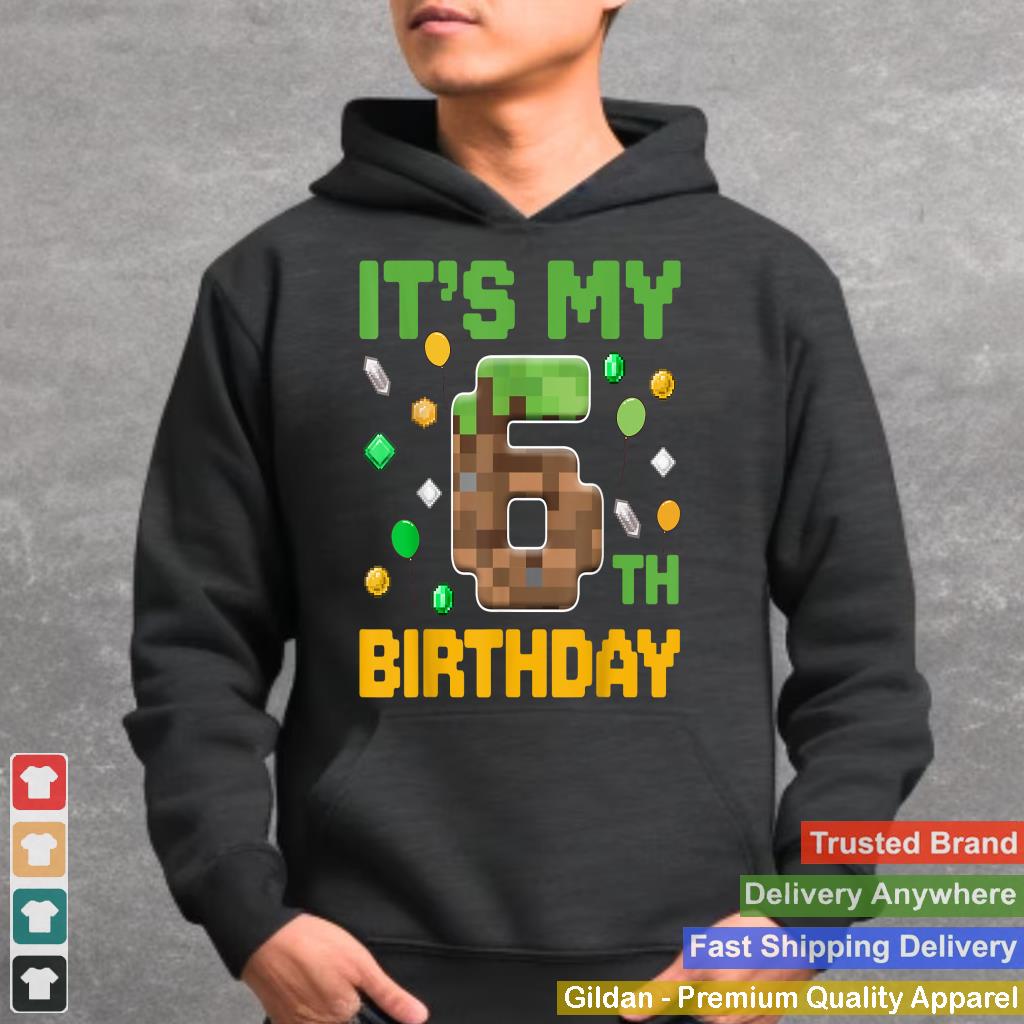 Birthday Boy It's My 6th Birthday Gamer Pixel Number