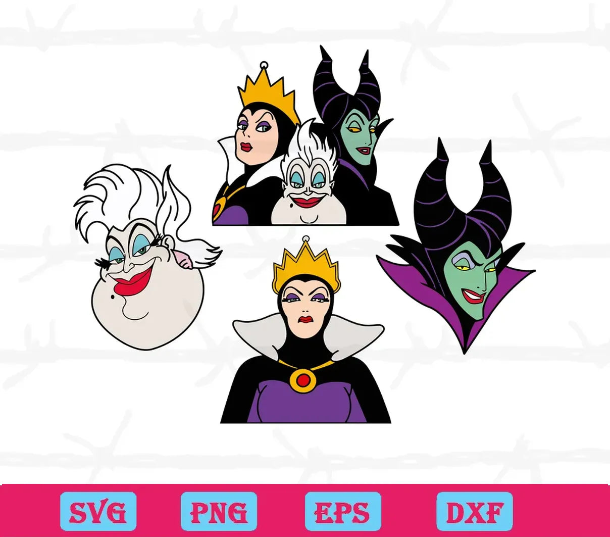 Disney Villains SVG, laser cut SVG Files