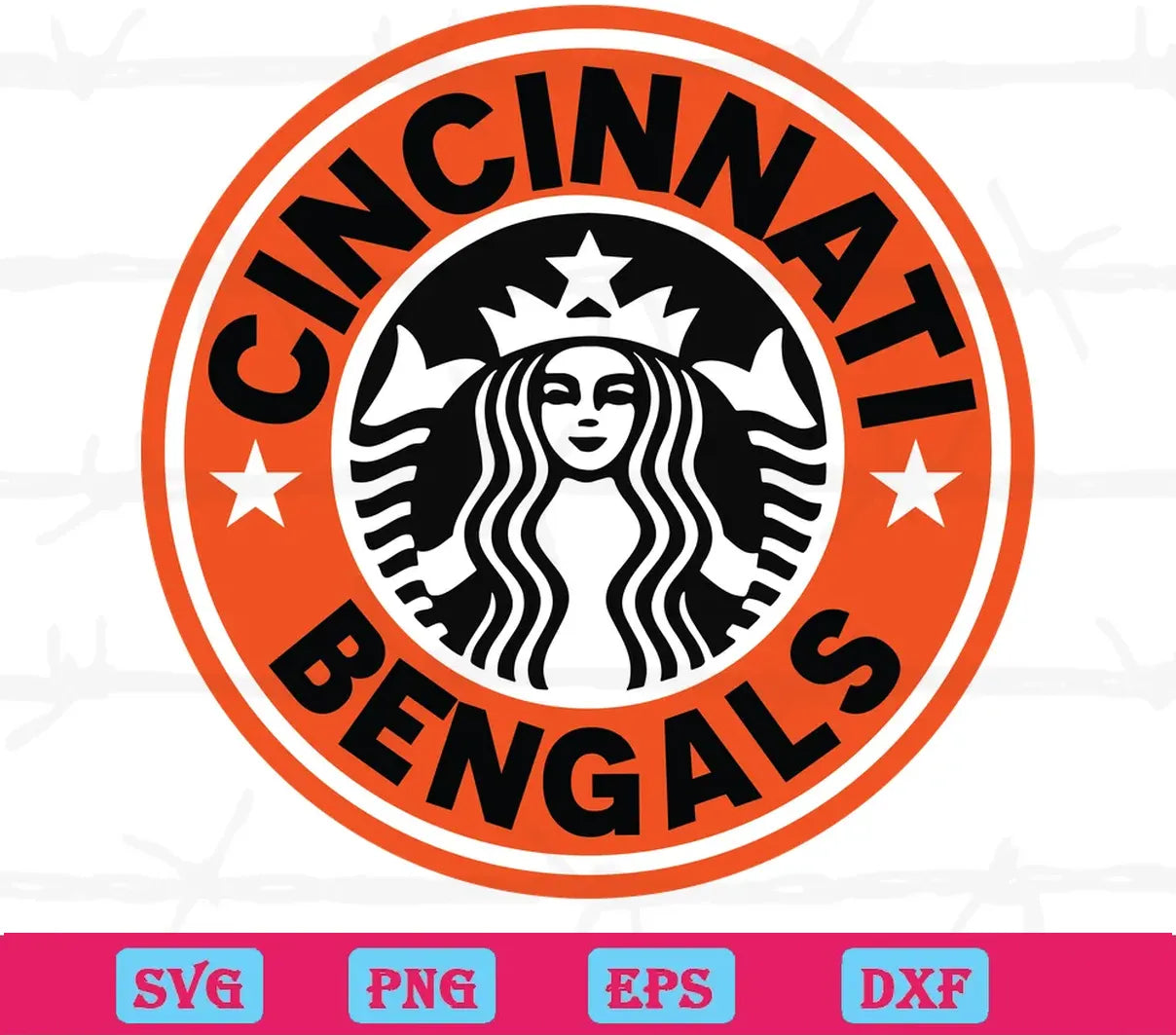 Cincinnati Bengals Starbucks Logo, Svg Png Dxf Eps Designs Download