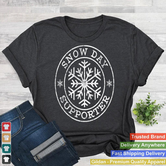 Vintage Snow Day Supporter Teacher Student Winter Snowflake Sweatshirt