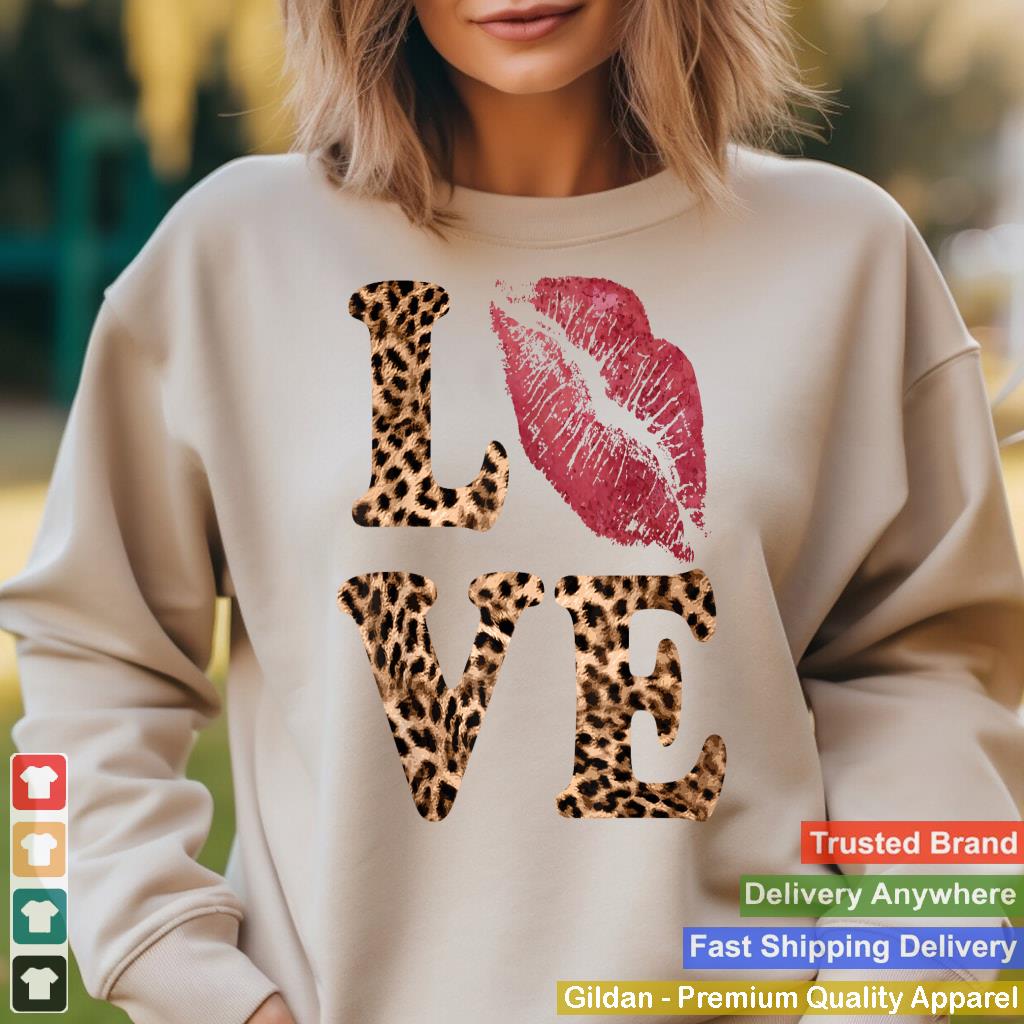 Leopard Print LOVE Red Lips Word Letter