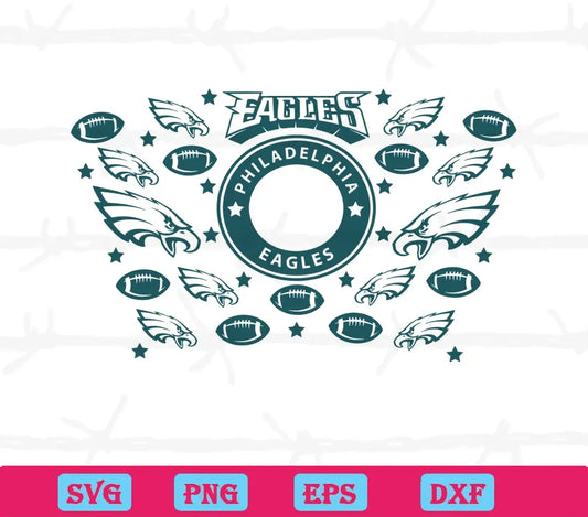 Philadelphia Eagles Starbucks Wrap, Vector Svg