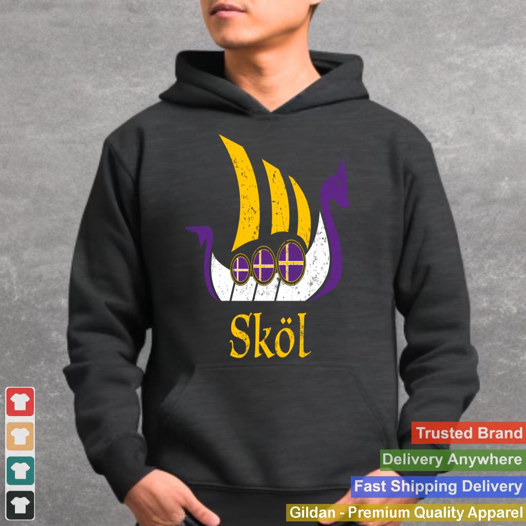 Skol Hoodie Sweatshirt Nordic Scandinavian Vikings Boat