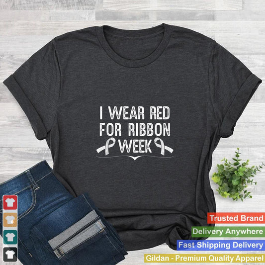 In October We Wear Red Ribbon Week Awareness Kids Boys T Shirt 1