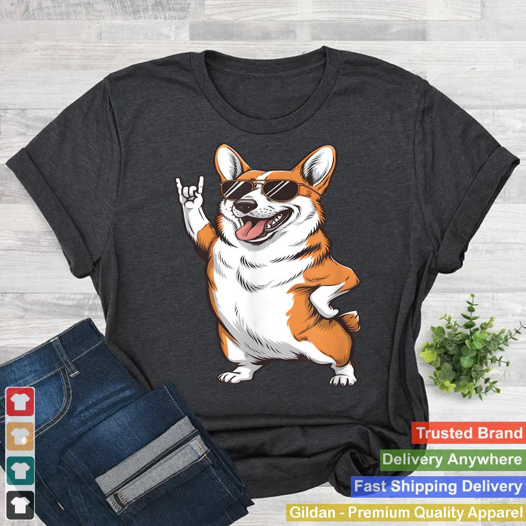 Funny Corgi Graphic Rocking Corgi Dog Corgi Dad Corgi Lovers