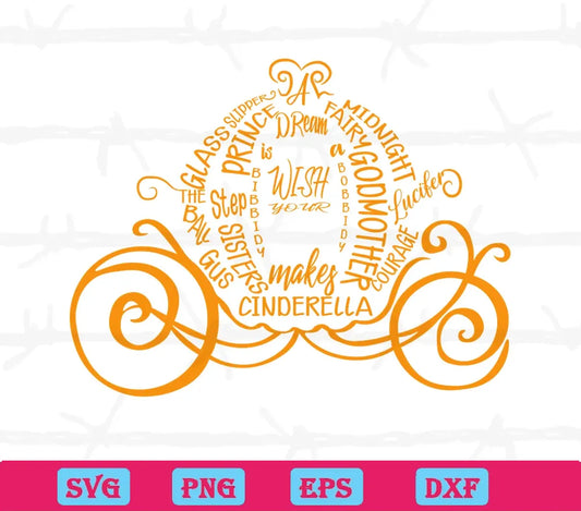 Cinderella Pumpkin Carriage, Downloadable Files Svg