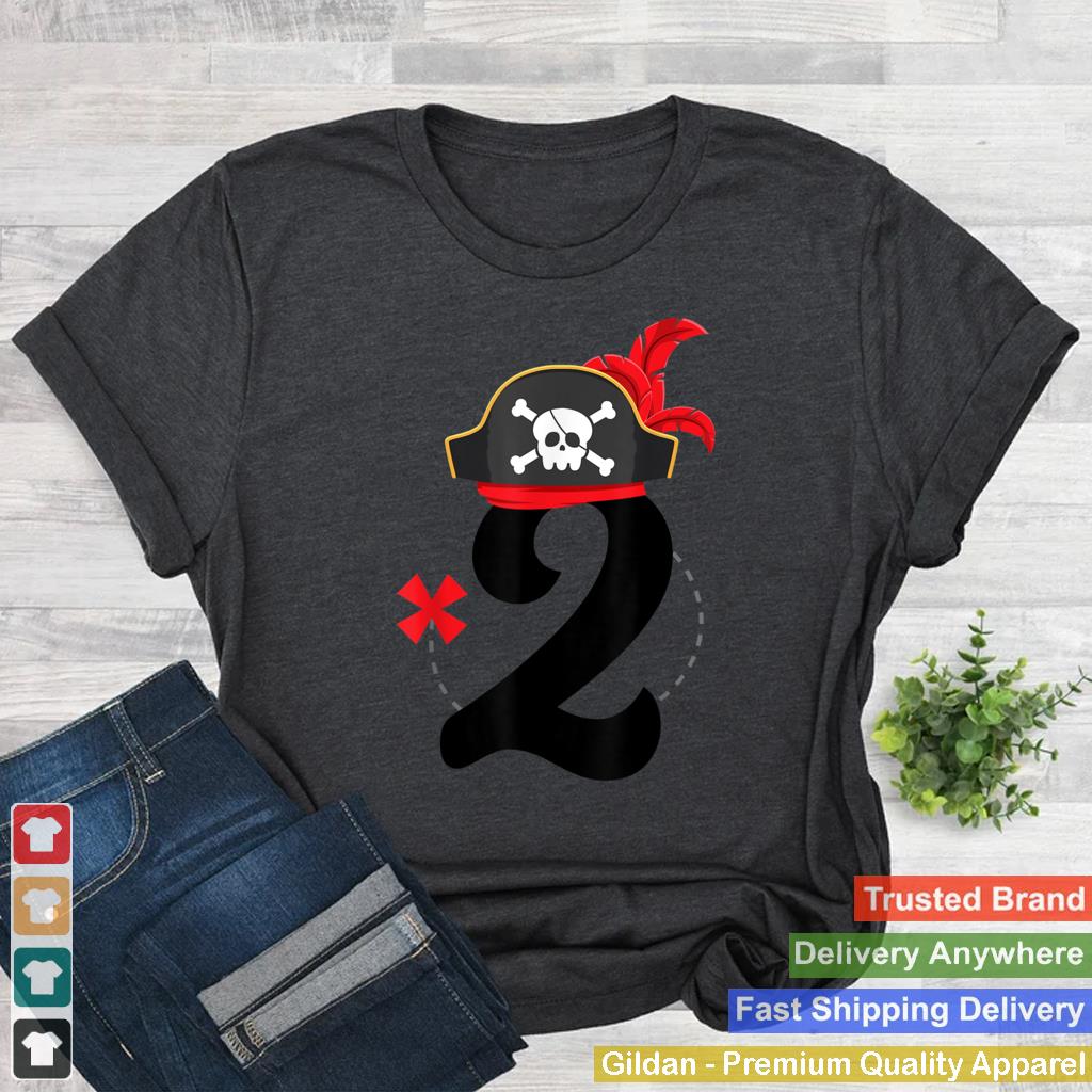 Arrr Im 2 Cute Pirate Theme 2nd Birthday Party Boys Girls T Shirt