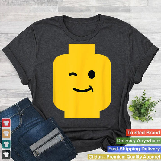 Winking Winky Face Minifig Brick Toy T-Shirt