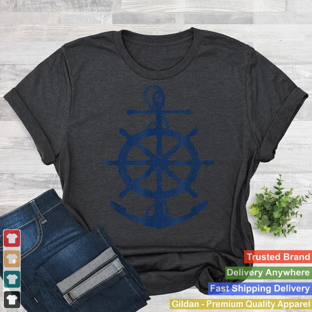 vintage distressed sail boating nautical grungy navy anchor