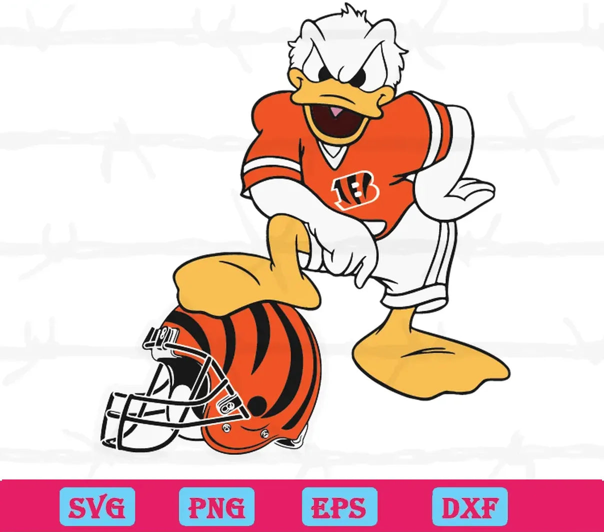 Donald Duck Cincinnati Bengals, Svg Png Dxf Eps Cricut Files