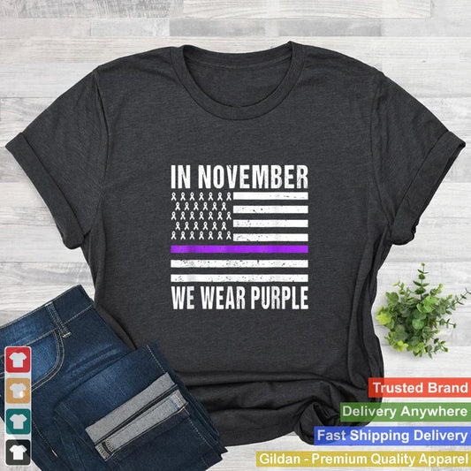 In November We Wear Purple Pancreatic Cancer Awareness Month T Shirt