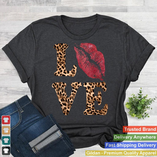 Leopard Print LOVE Red Lips Word Letter