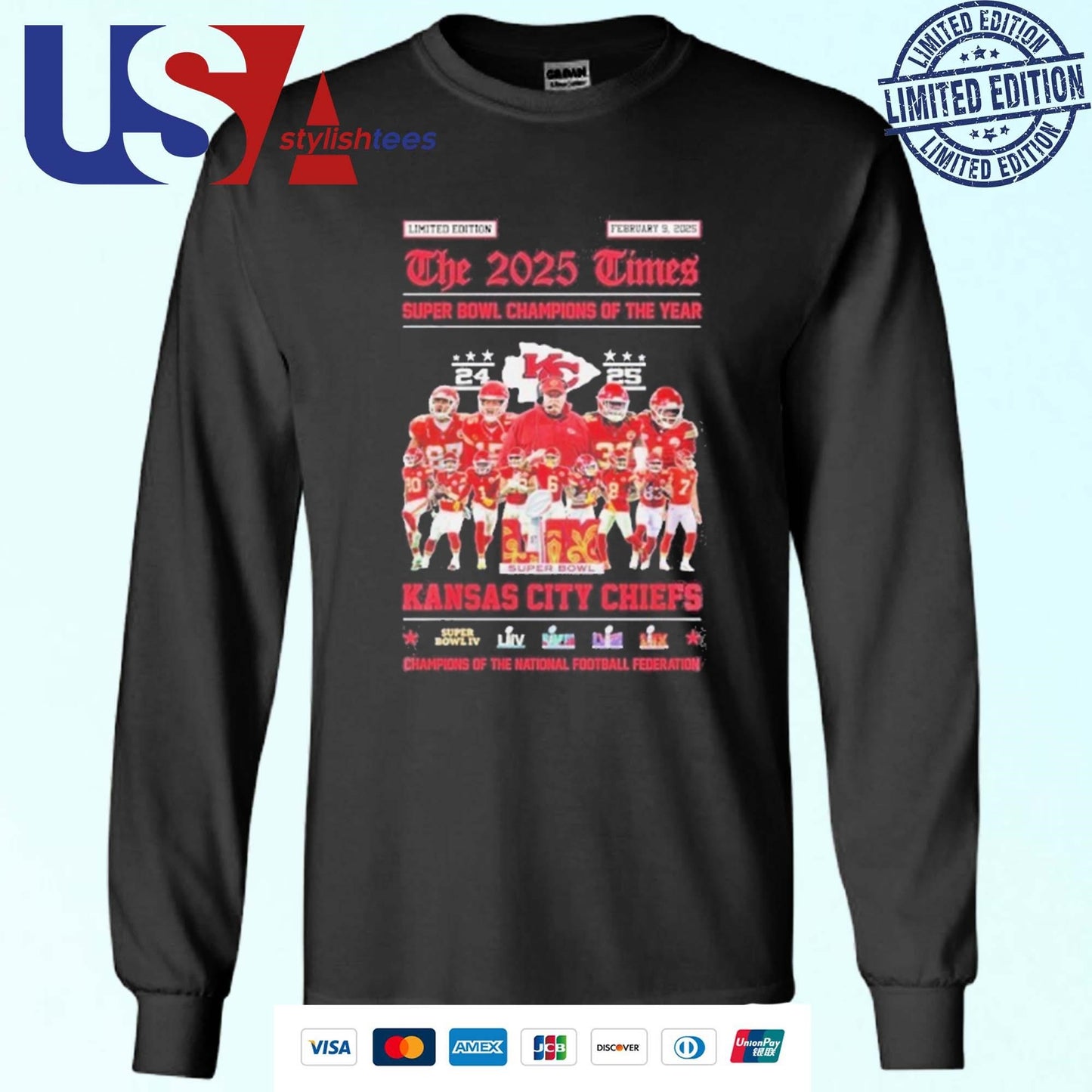 The 2025 Times Super Bowl Champions Of The Year Kansas City Chiefs Shirt