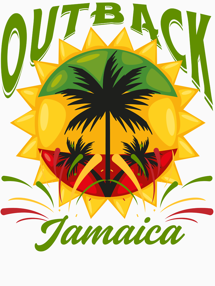 Vintage Style Outback Beach Jamaica Green Text By Surfinglocales