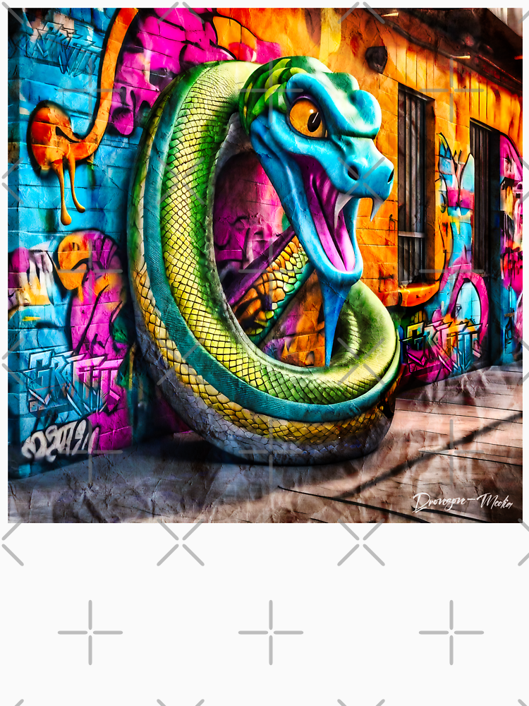 Urban Graffiti Street Art Snake By Drone Tees