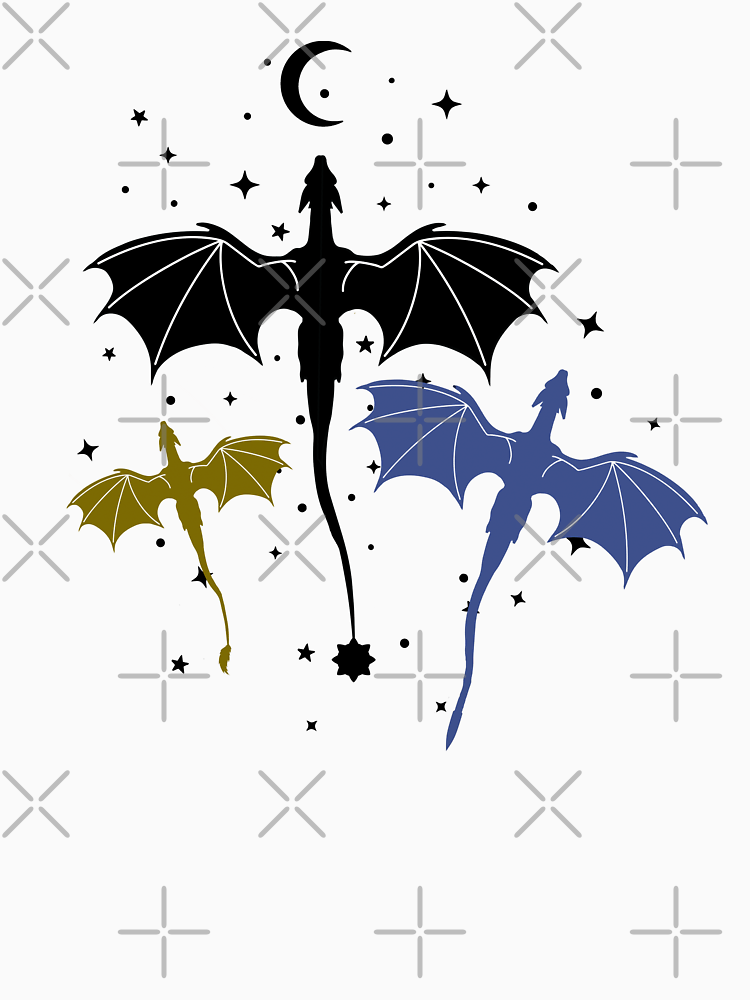 Trio Of Black Gold And Navy Dragons By Celticrose721