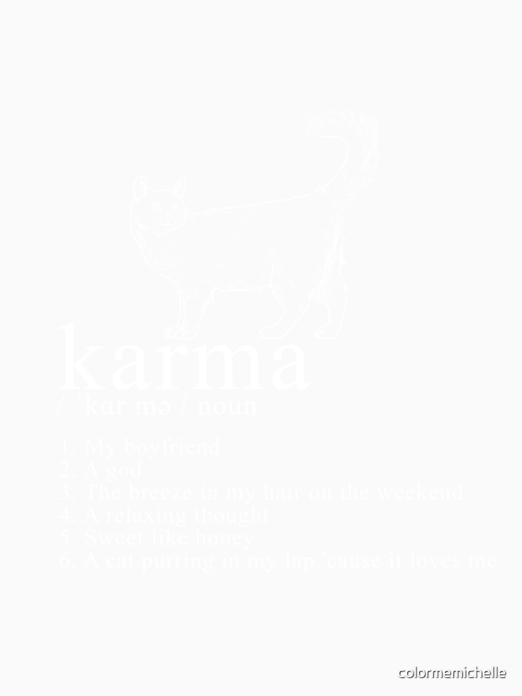 Taylor Swift Karma Cat Definition White Graphic Boyfriend By Colormemichelle