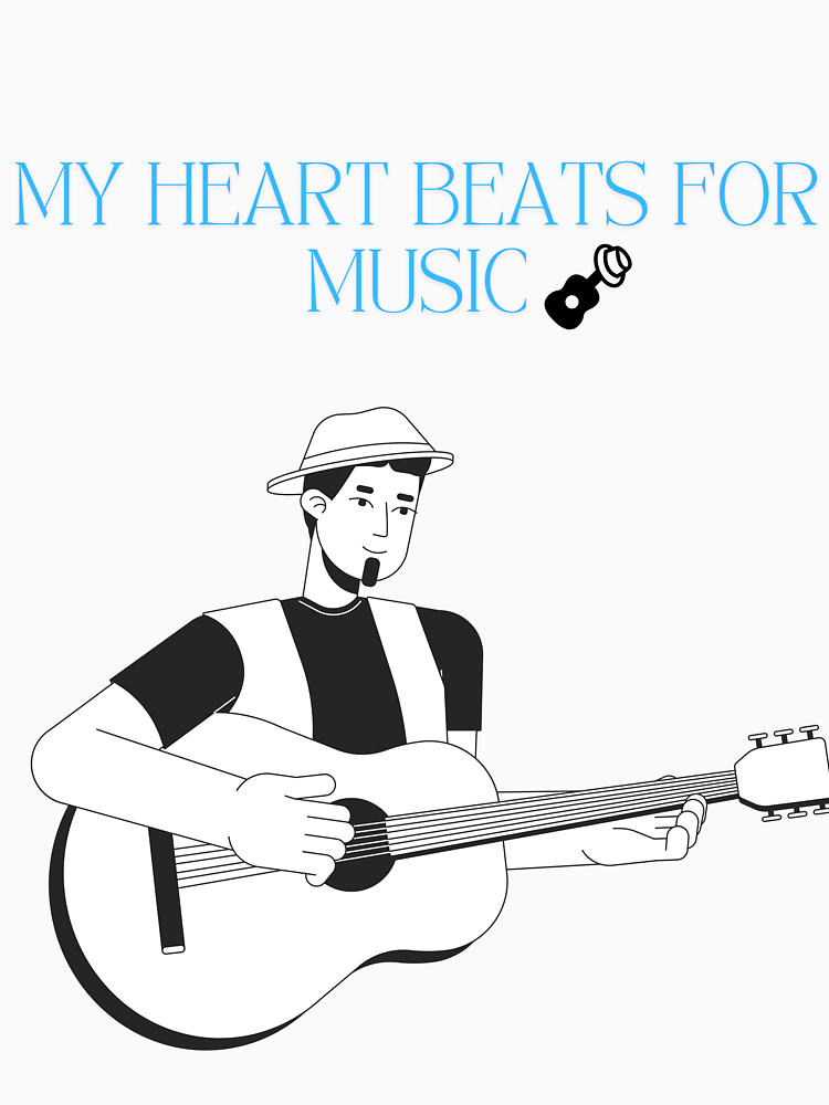 My Heart Beats For Music Guy With Guitar By Humourhuslerjb