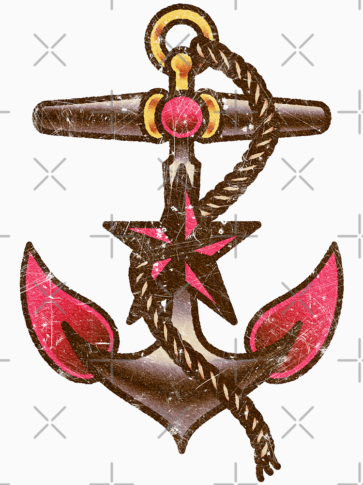 Salty Dog Distressed American Traditional Nautical Anchor By Salty Dog