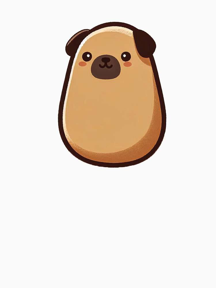 Pugtato Cute Minimalist Potato Pug By Crespotm