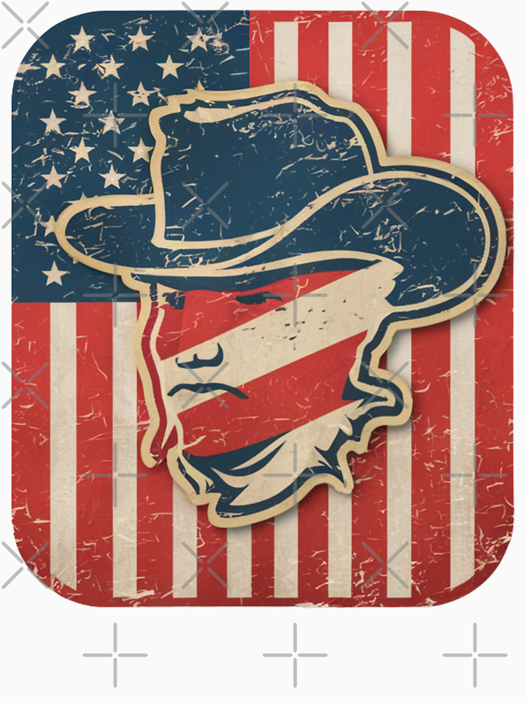 Patriotic Vintage Cowboy American Flag By Nixess