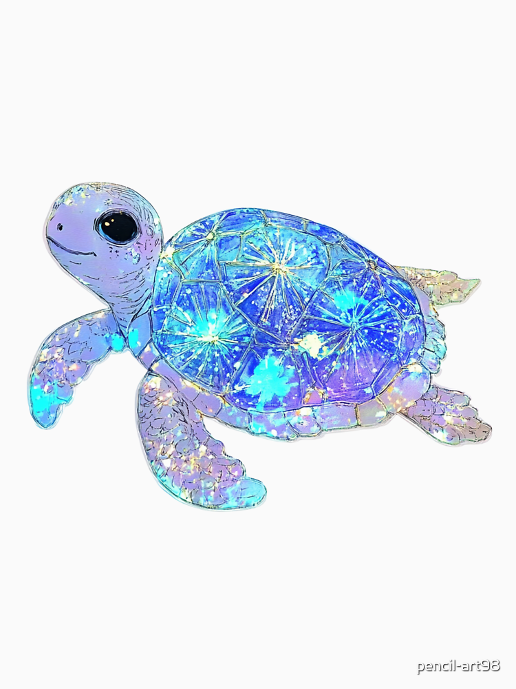 Sea Turtles Blue Pink Neon Love By Pencil Art98 Style 2