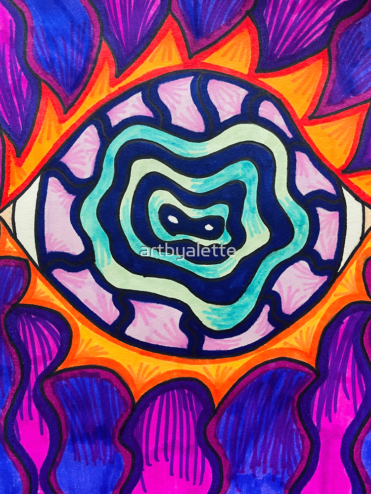 Trippy Abstract Fire Eye By Artbyalette