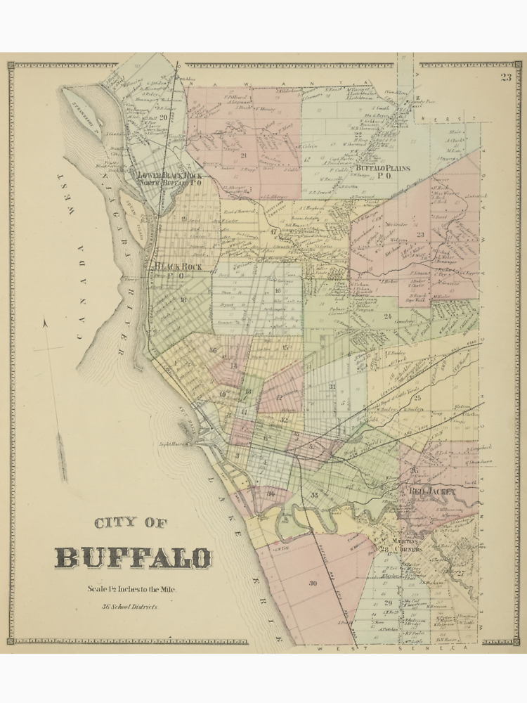 Vintage Map Of Buffalo Ny 1866 By Bravuramedia