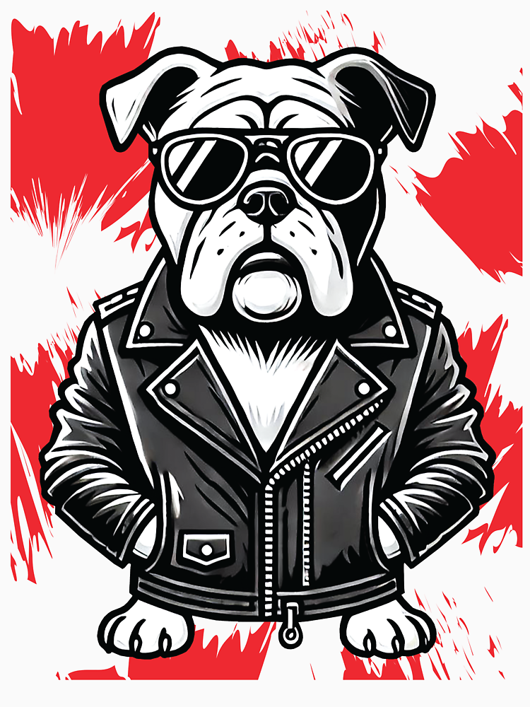 Cool Bulldog Is Wearing Leather Jacket 2 By Sunnysnaplover