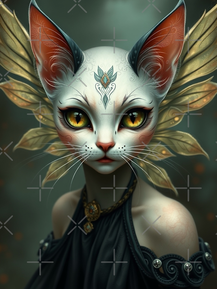 Gothic Cat Fairy Fantasy Art By Vickivic