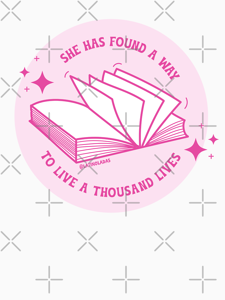 She Has Found A Way To Live A Thousand Lives Aesthetic Hot Pink Bookish Quote Bookworm Sayings Cute Kindle Lovers Decor For Romance Readers By Latinoladas