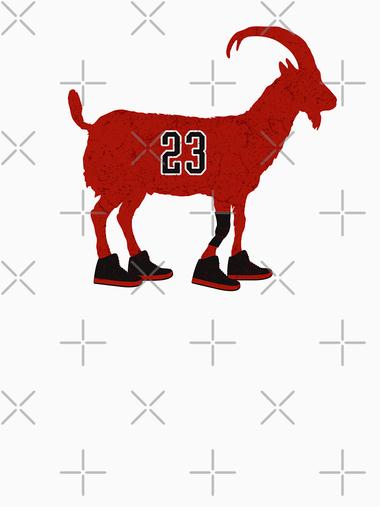 Michael Jordan Goat Silhouette In Chicago Bulls Number 23 Jersey And Basketball Sneakers On By Court Vision