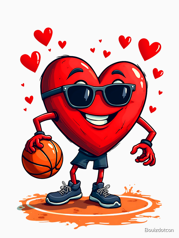 Basketball Heart T Shirt Love And Hoops Design For Basketball Fans By Bouizdotcon