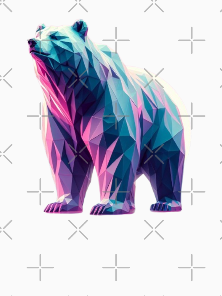 Vivid Geometric Bear Colorful Abstract Animal Art By Petstylelover