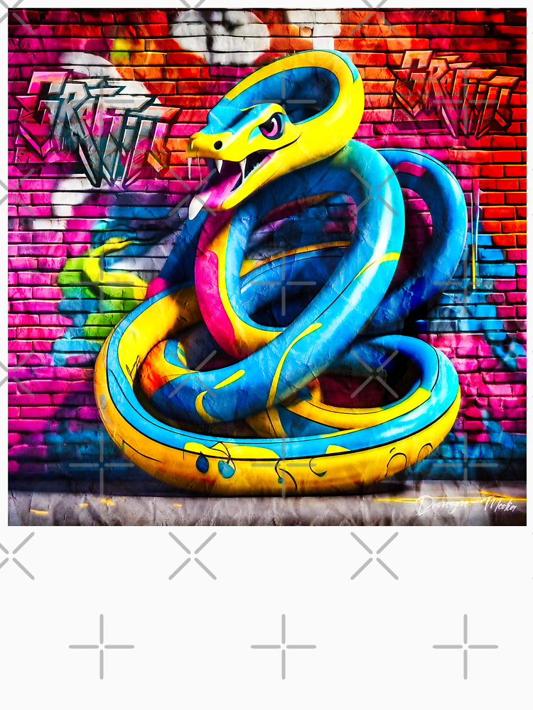 Urban Graffiti Street Art Snake By Drone Tees Style 3