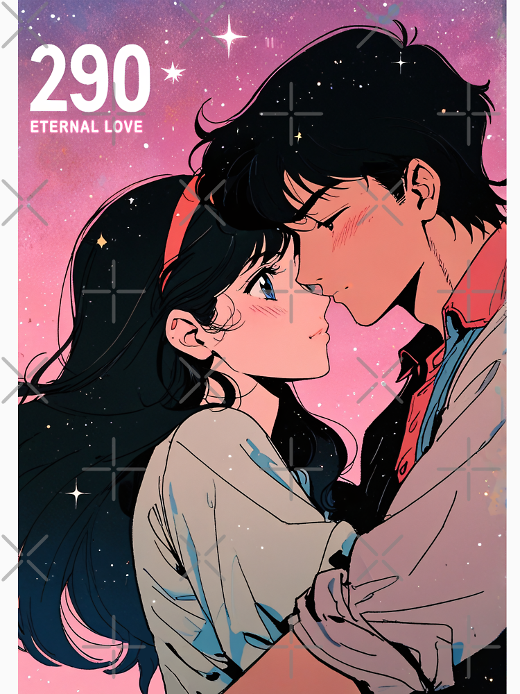 Eternal Embrace Retro Anime Couple In Love By Alivestyle