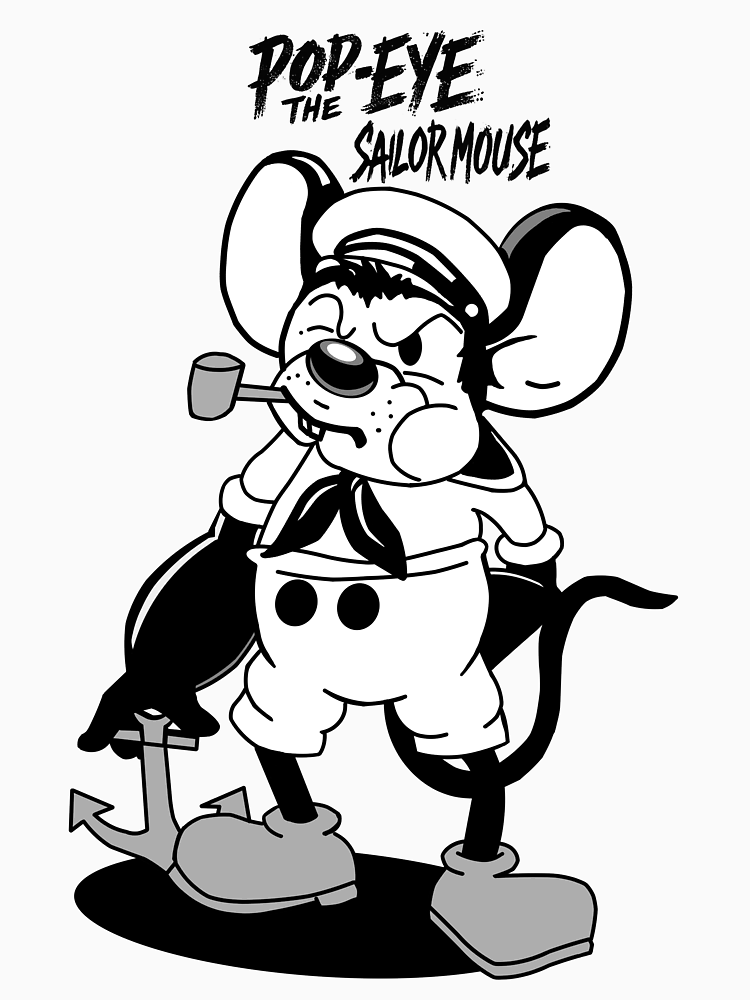 Pop Eye The Sailor Mouse Retro Cartoon Mashup By Retrofearfinds