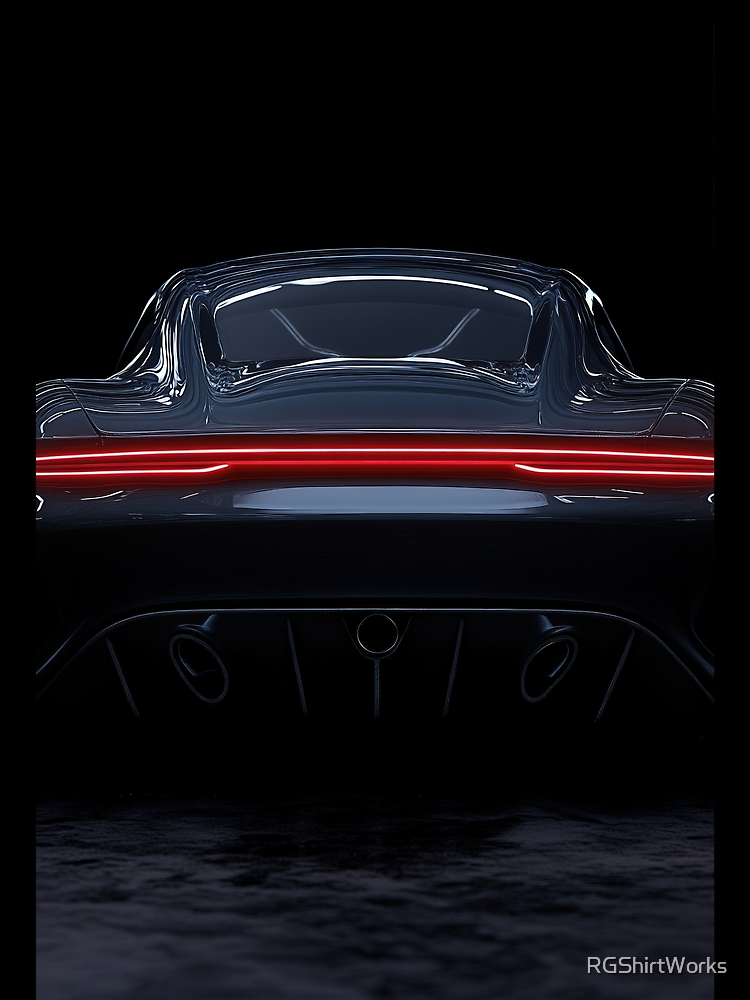 Sleek Sports Car Rear View By Rgshirtworks