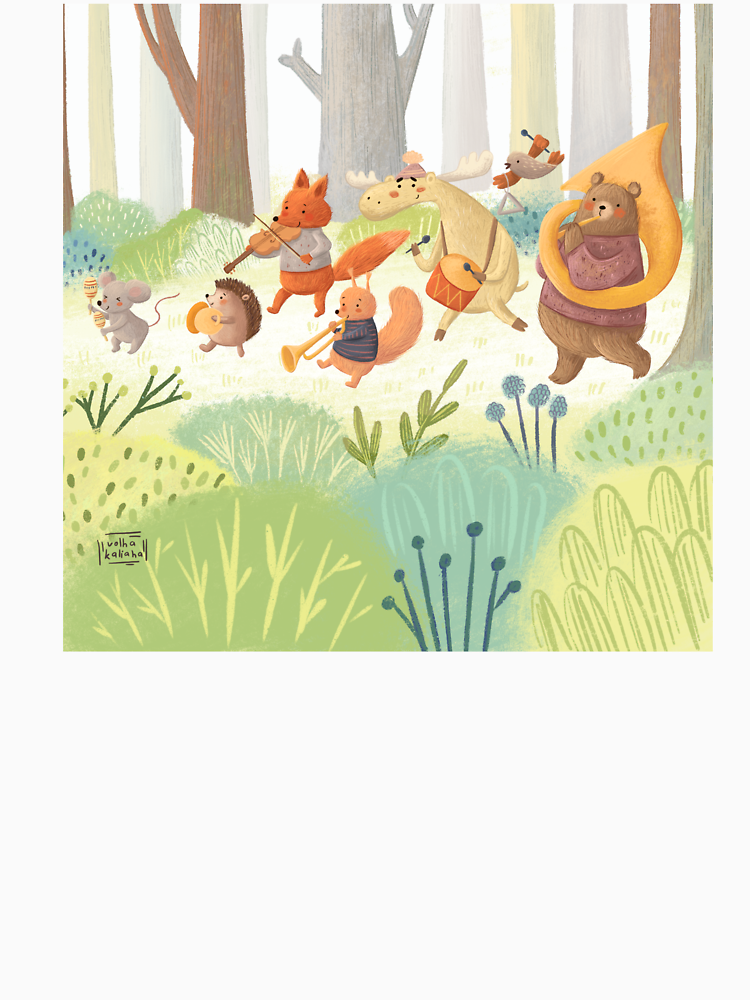 Spring Design With Cute Forest Animals Marching And Playing Music Instruments In The Forest By Volhakaliaha