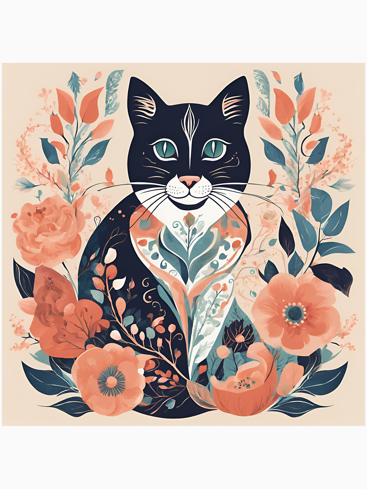 Very Elegant Cat With Lots Of Flowers By Miro4