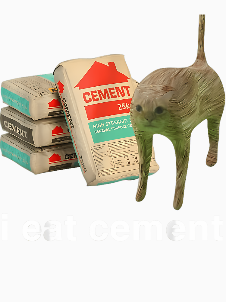 I Eat Cement Cursed Cat Funny Oddly Specific Meme T Shirt By Yolandahamplin