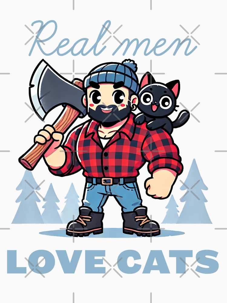 Real Men Love Cats Lumberjack By Moonlitmystic