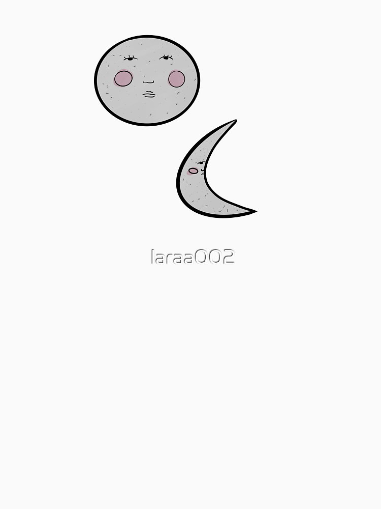 The Moon With Cute Faces By Laraa002