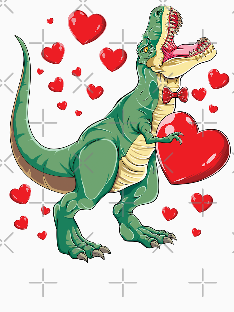 Valentine Gift For Boys Kids Cute T Rex In Hearts By Mejeoshop