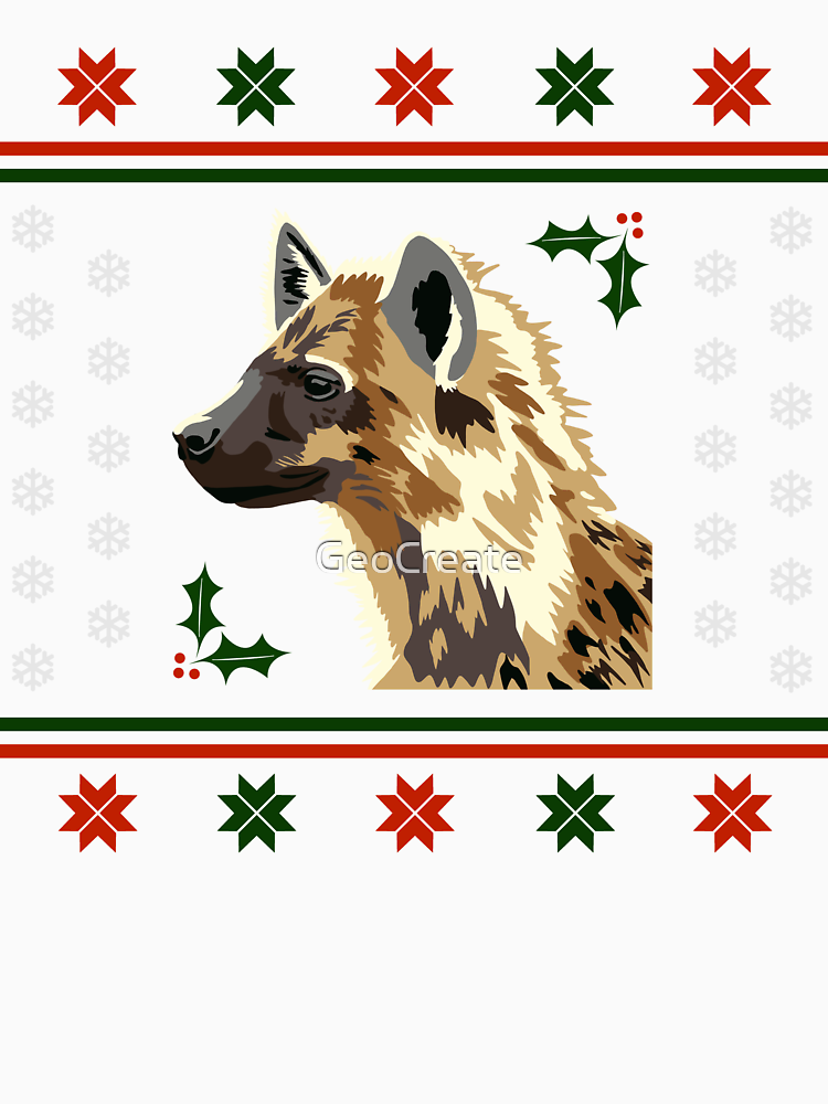 Ugly Christmas Sweater Hyena By Geocreate