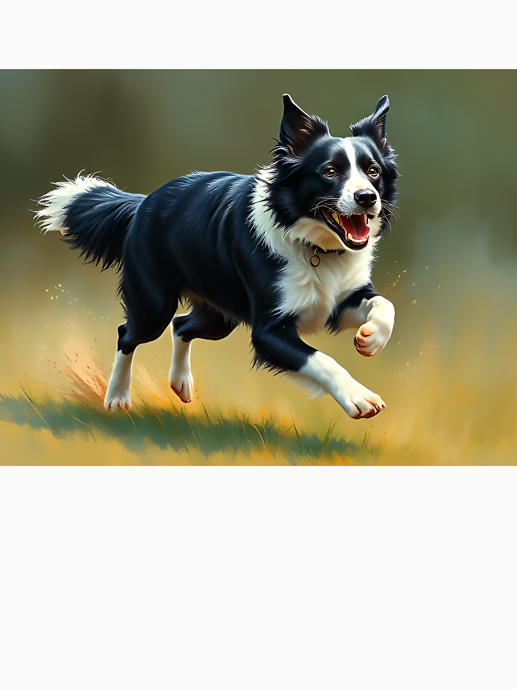 Border Collie Dog Oil Painting Style Pet Lover By Kakarikihill