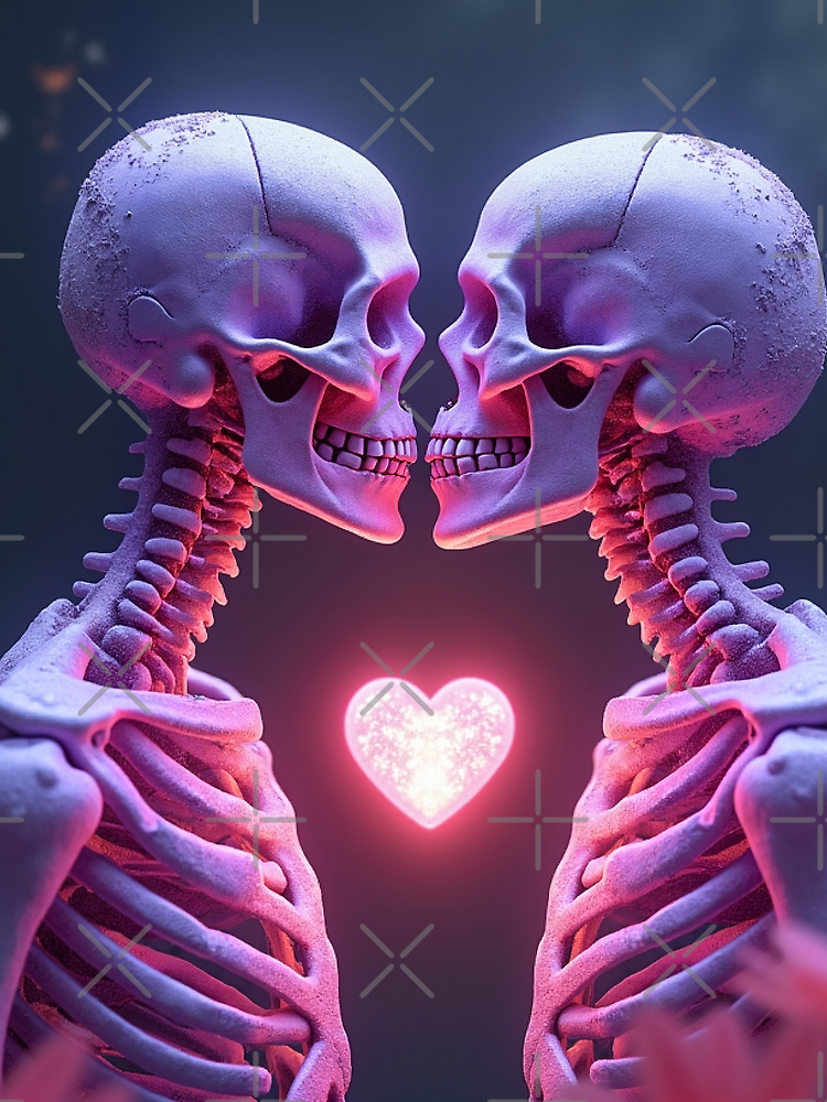 Two Ethereal Skeletons In An Intimate Kiss By Gcammino Style 4