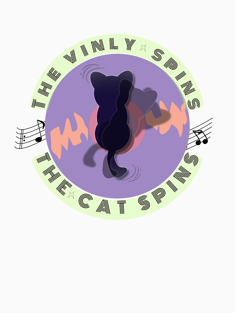 Vinyl Cat Spin Retro Music Lover Design By Enuera